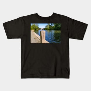 Mooring post on the River Bure, Wroxham Kids T-Shirt